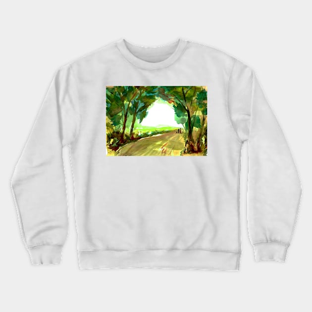 Leafy Lane, Derbyshire Crewneck Sweatshirt by WaterGardens